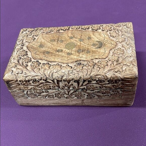 Intricately Carved Wooden Box - Picture 1 of 10